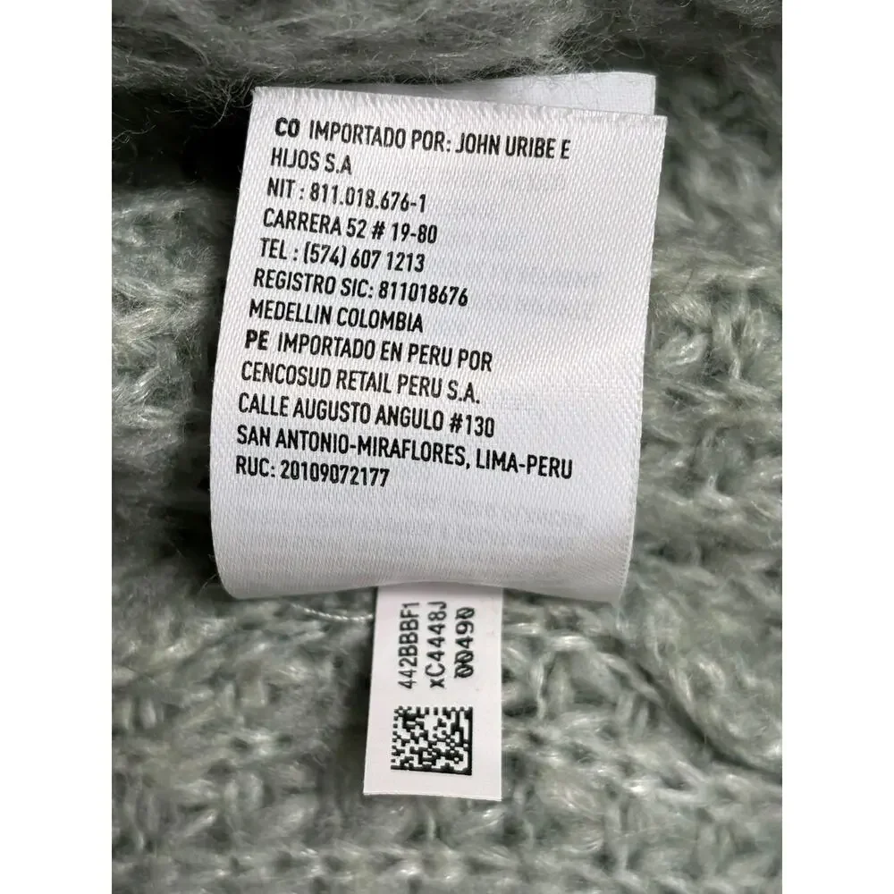 American Eagle Knit Open Front Long Cardigan Sweater Womens Size S Green